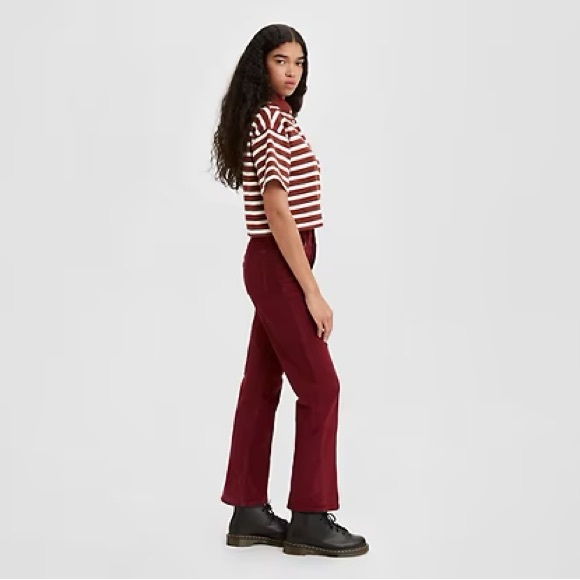 LEVI’S | NWT Women’s Ribcage Corduroy Bootcut Pants Tawny Port Red Maroon - Picture 3 of 9